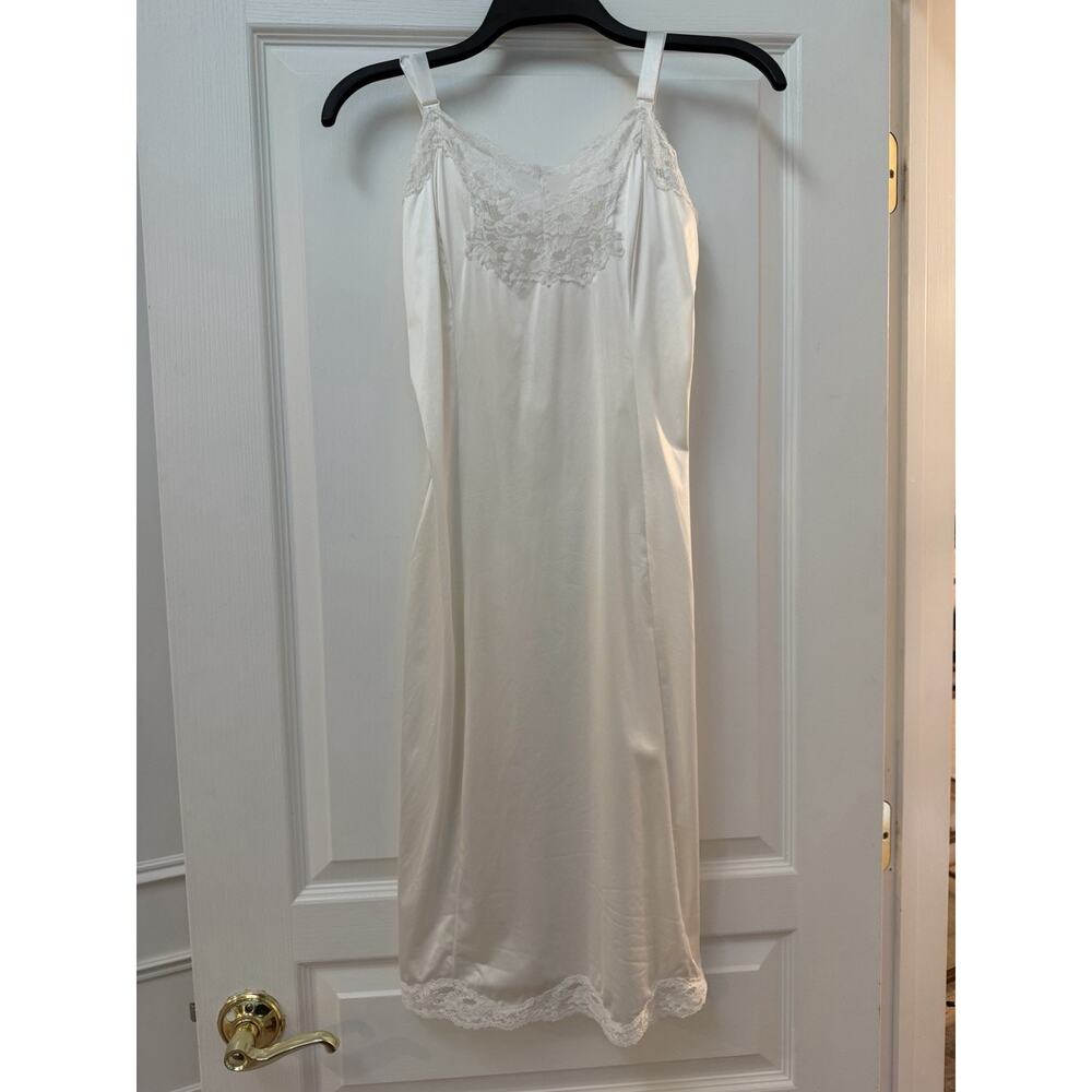 Vintage Wonder Maid Non-Cling Full Slip Union Made Tag Ivory Lace Size 34